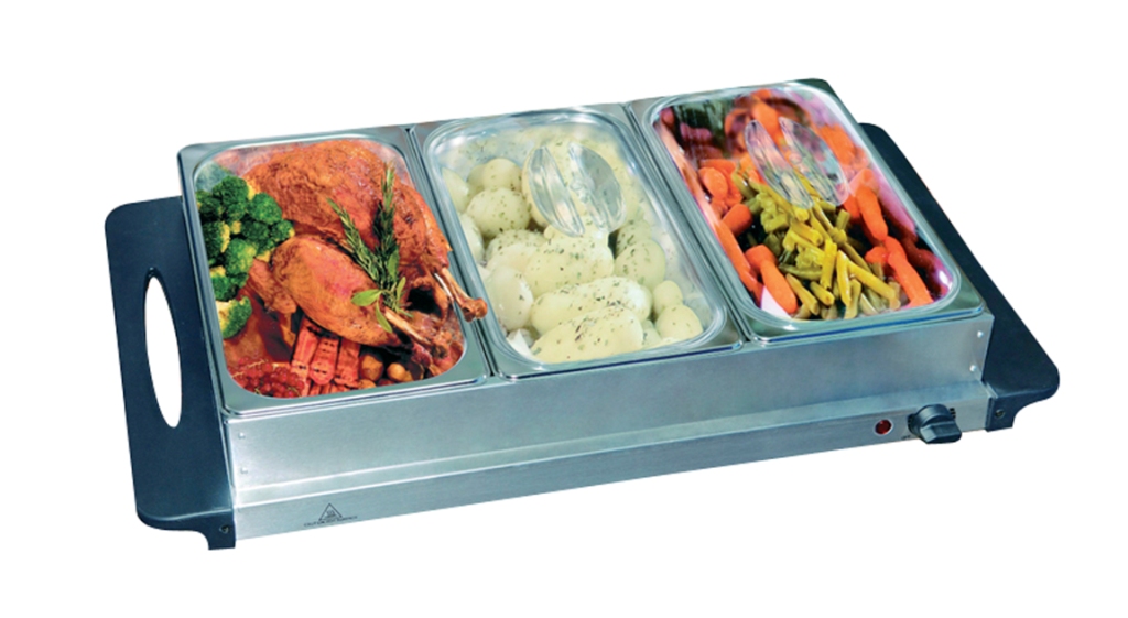 Kingavon stainless steel 3 pan buffet server lids, kitchenaid non stick